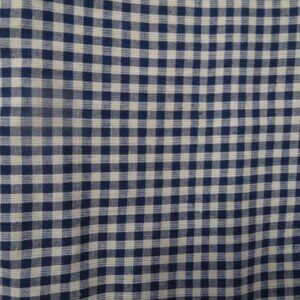Cotton Quilt Fabric Homespun Navy Blue Tan Check 3 1/8 yards Craft Material 116